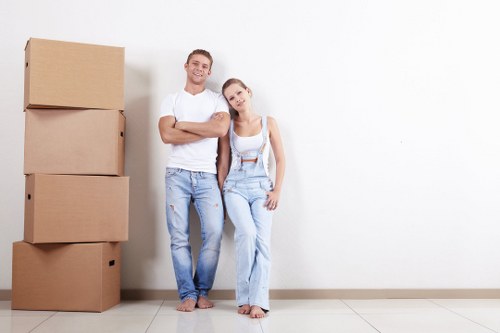 Professional flat removals team preparing items for a move in Waddon