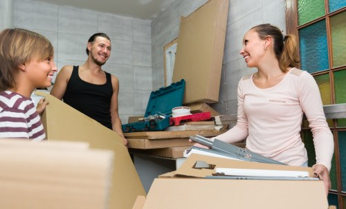 Storage unit concept with organized boxes and secure space