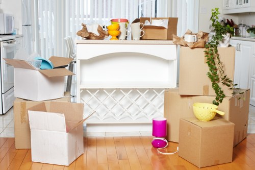Fragile household items carefully packed for Waddon removals