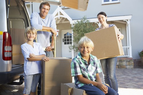 Packed household items ready for removals and storage in Waddon